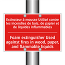Extincteur à mousse Utilisé contre /.../ - Foam extinguisher Used against /.../