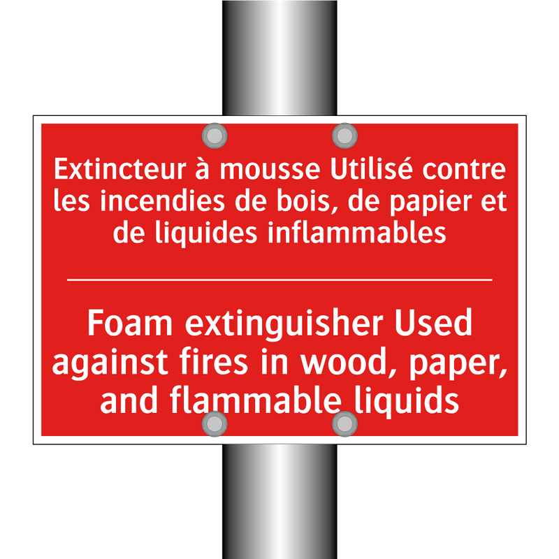 Extincteur à mousse Utilisé contre /.../ - Foam extinguisher Used against /.../