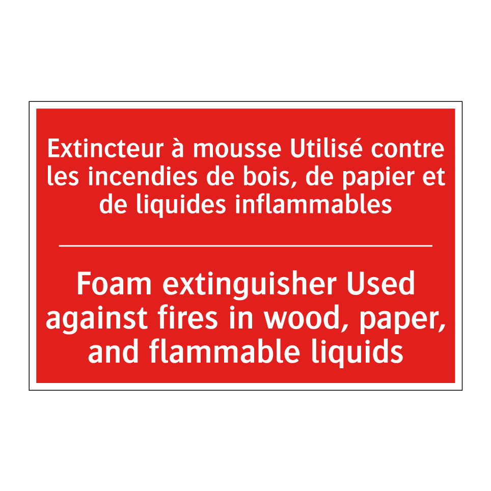 Extincteur à mousse Utilisé contre /.../ - Foam extinguisher Used against /.../
