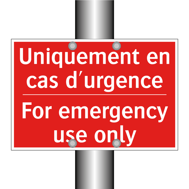 Uniquement en cas d'urgence - For emergency use only