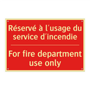 Réservé à l'usage du service d'incendie /.../ - For fire department use only