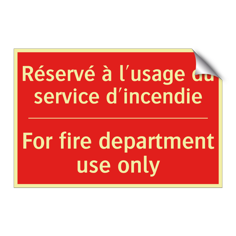 Réservé à l'usage du service d'incendie /.../ - For fire department use only