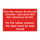 Pour des raisons de sécurité incendie, /.../ - For fire safety reasons, this /.../