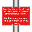 Pour des raisons de sécurité incendie, /.../ - For fire safety reasons, this /.../