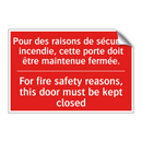 Pour des raisons de sécurité incendie, /.../ - For fire safety reasons, this /.../