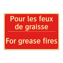 Pour les feux de graisse - For grease fires