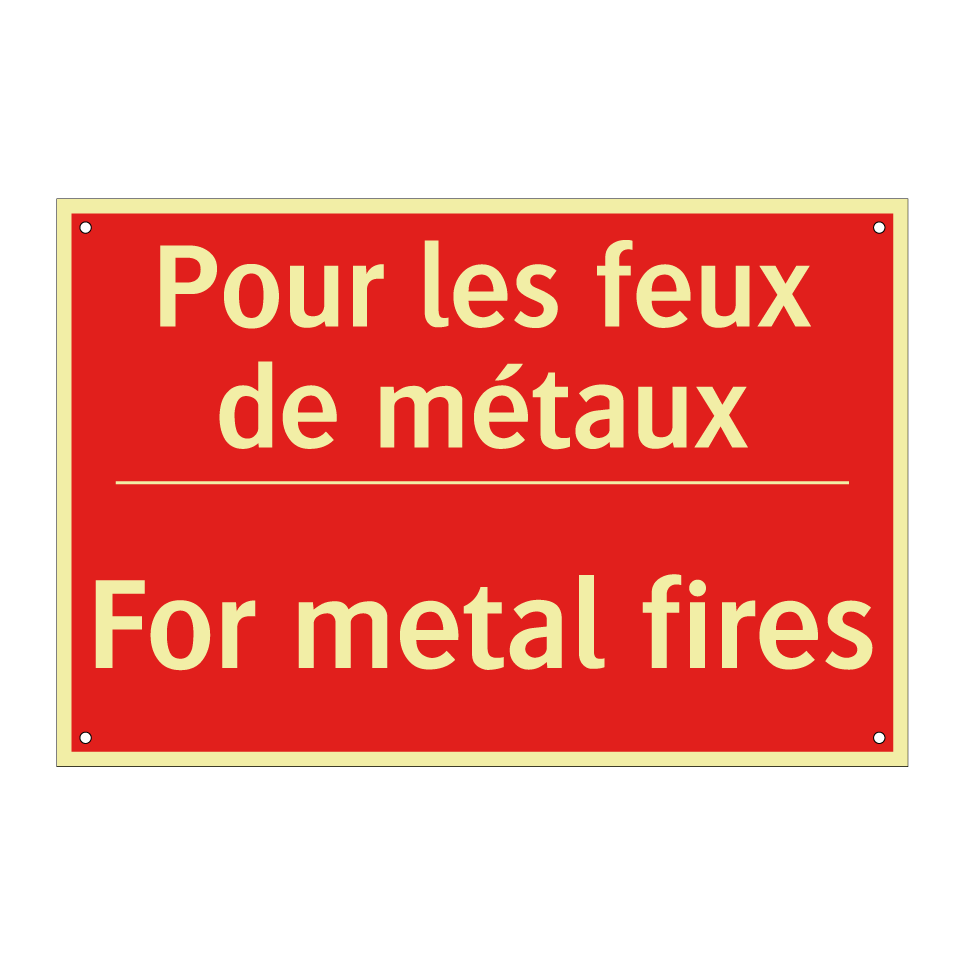 Pour les feux de métaux - For metal fires