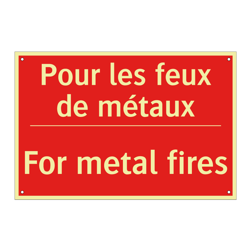 Pour les feux de métaux - For metal fires