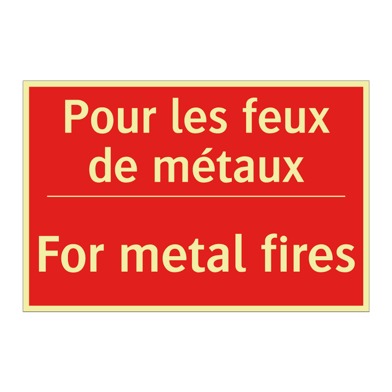 Pour les feux de métaux - For metal fires