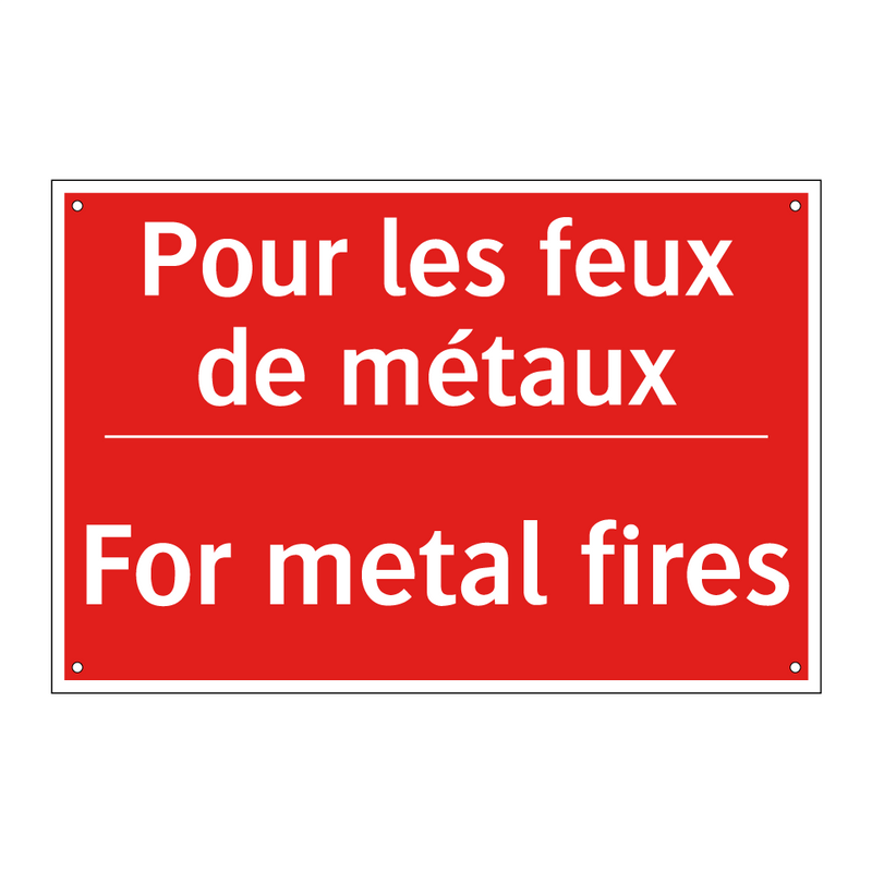 Pour les feux de métaux - For metal fires