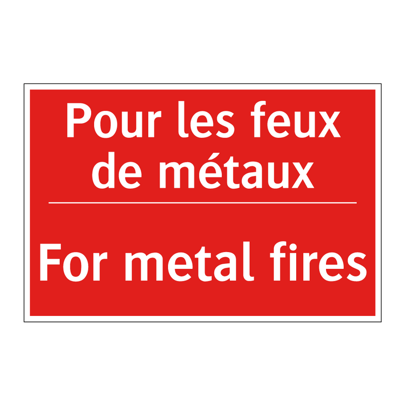 Pour les feux de métaux - For metal fires