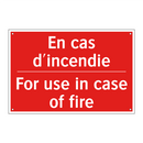 En cas d'incendie - For use in case of fire