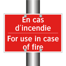 En cas d'incendie - For use in case of fire