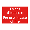 En cas d'incendie - For use in case of fire