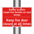 Garder la porte coupe-feu fermée /.../ - Keep fire door closed at all times /.../