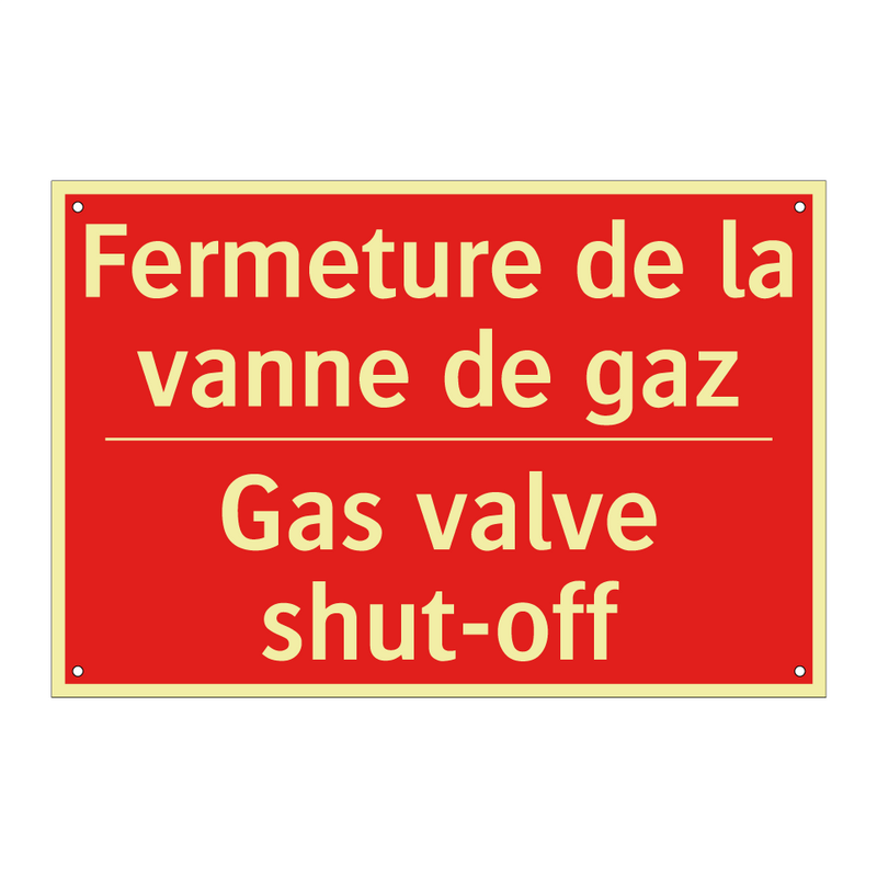 Fermeture de la vanne de gaz - Gas valve shut-off