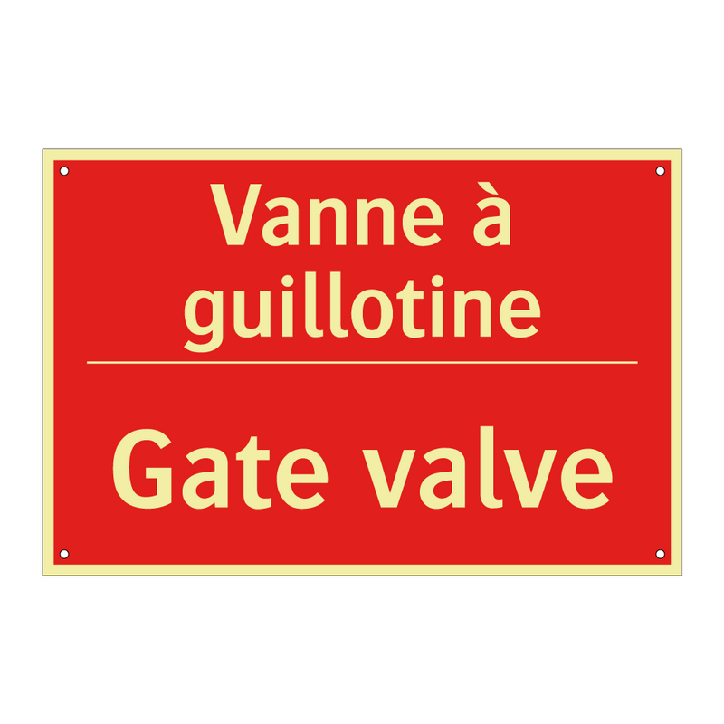Vanne à guillotine - Gate valve