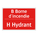 B Borne d'incendie - H Hydrant