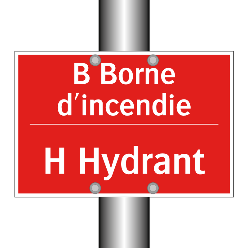 B Borne d'incendie - H Hydrant