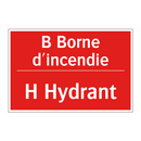 B Borne d'incendie - H Hydrant