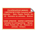 PULVÉRISATEUR MANUEL - CARTOUCHE /.../ - HAND SPRAYER - WATER CARTRIDGE /.../