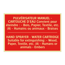 PULVÉRISATEUR MANUEL - CARTOUCHE /.../ - HAND SPRAYER - WATER CARTRIDGE /.../
