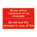 Ne pas utiliser l'ascenseur en /.../ - Do not use the elevator in case /.../