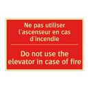 Ne pas utiliser l'ascenseur en /.../ - Do not use the elevator in case /.../