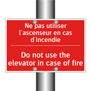 Ne pas utiliser l'ascenseur en /.../ - Do not use the elevator in case /.../