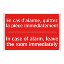 En cas d'alarme, quittez la pièce /.../ - In case of alarm, leave the room /.../