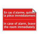 En cas d'alarme, quittez la pièce /.../ - In case of alarm, leave the room /.../