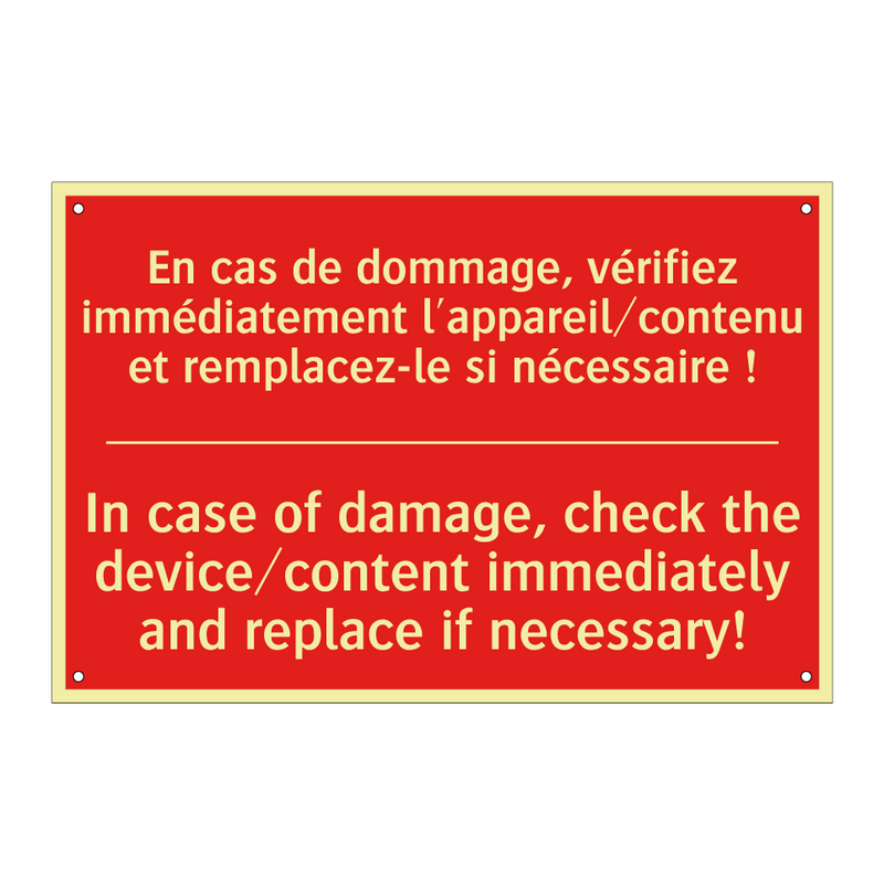 En cas de dommage, vérifiez immédiatement /.../ - In case of damage, check the device/content /.../