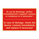 En cas de dommage, vérifiez immédiatement /.../ - In case of damage, check the device/content /.../
