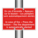 En cas d'incendie • Appuyez sur /.../ - In case of fire • Press the button /.../
