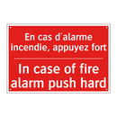 En cas d'alarme incendie, appuyez /.../ - In case of fire alarm push hard /.../