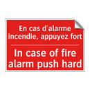 En cas d'alarme incendie, appuyez /.../ - In case of fire alarm push hard /.../