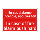 En cas d'alarme incendie, appuyez /.../ - In case of fire alarm push hard /.../