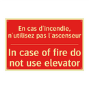 En cas d'incendie, n'utilisez /.../ - In case of fire do not use elevator /.../