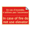 En cas d'incendie, n'utilisez /.../ - In case of fire do not use elevator /.../