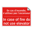 En cas d'incendie, n'utilisez /.../ - In case of fire do not use elevator /.../
