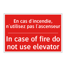 En cas d'incendie, n'utilisez /.../ - In case of fire do not use elevator /.../