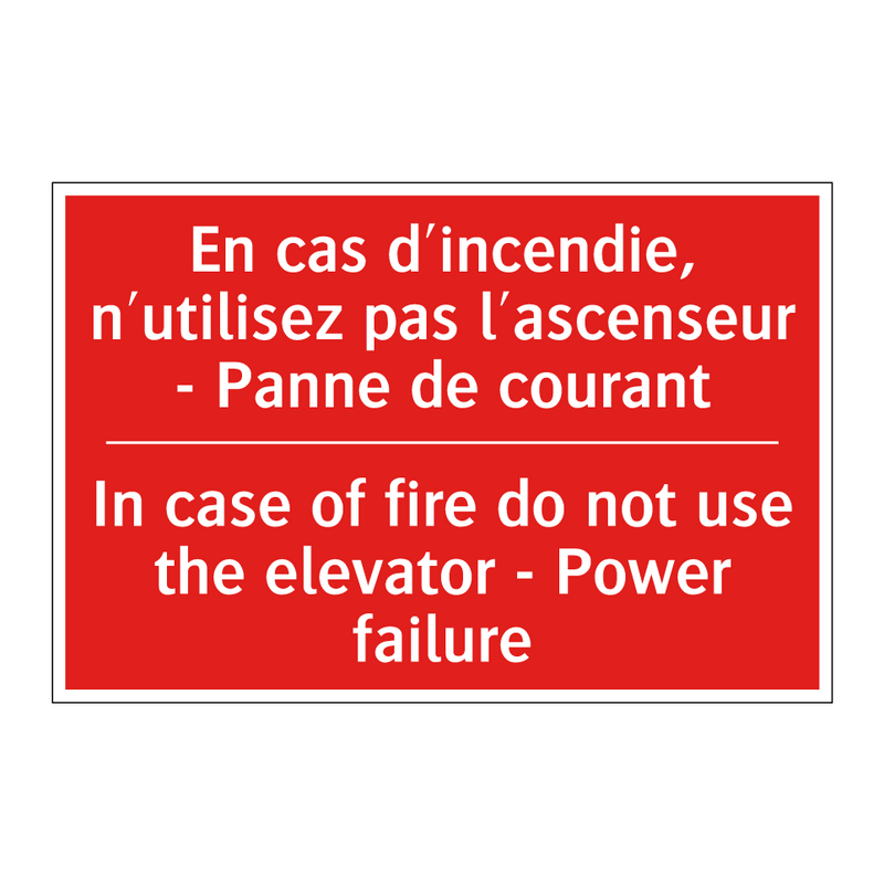 En cas d'incendie, n'utilisez /.../ - In case of fire do not use the /.../