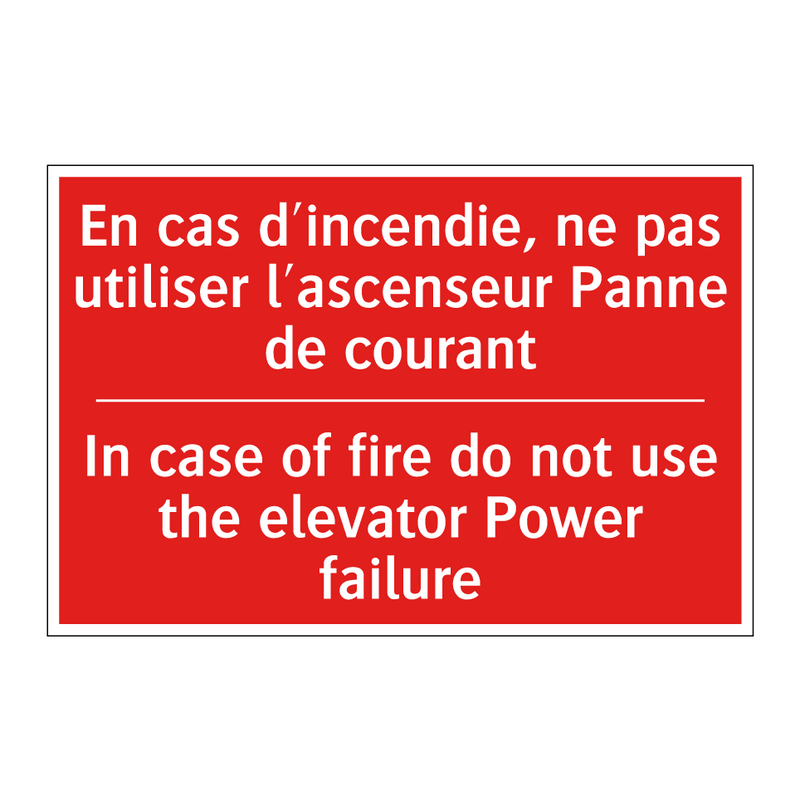 En cas d'incendie, ne pas utiliser /.../ - In case of fire do not use the /.../
