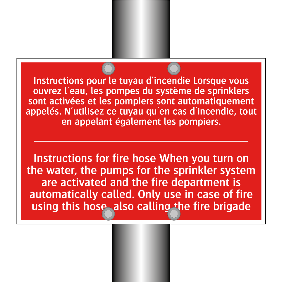 Instructions pour le tuyau d'incendie /.../ - Instructions for fire hose When /.../