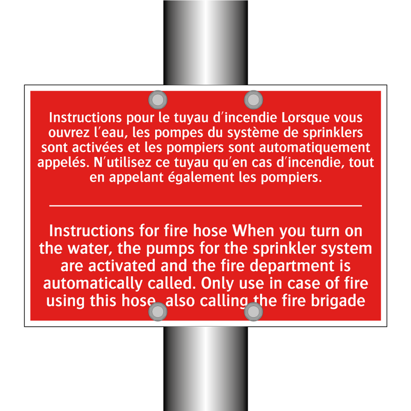 Instructions pour le tuyau d'incendie /.../ - Instructions for fire hose When /.../