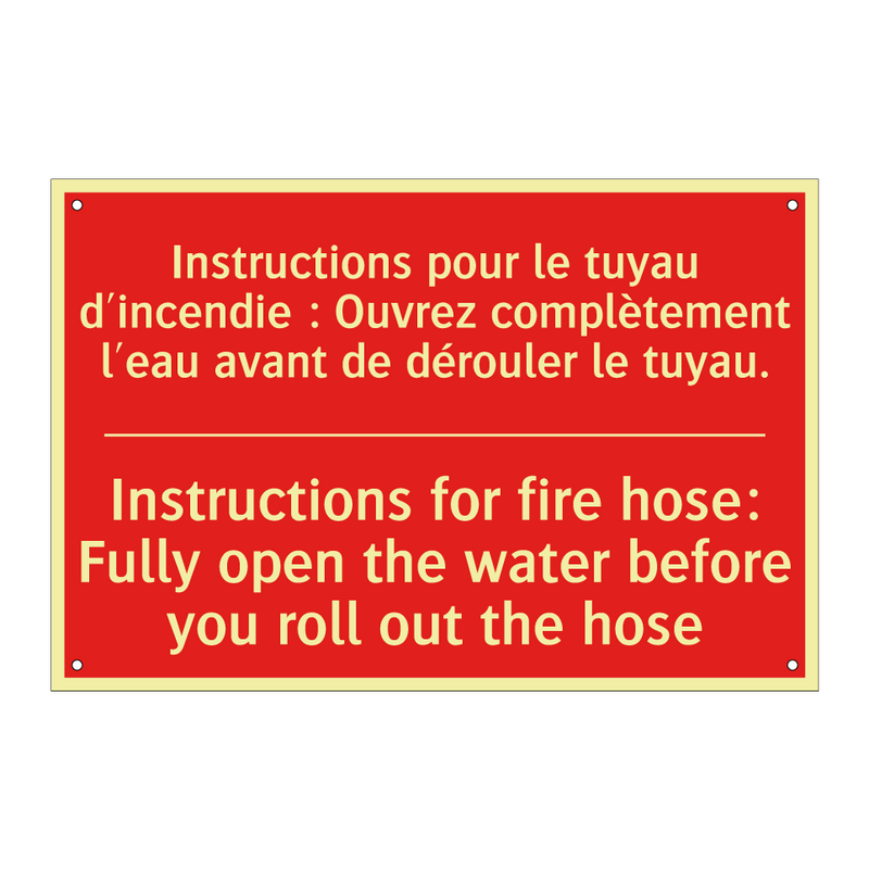 Instructions pour le tuyau d'incendie /.../ - Instructions for fire hose: Fully /.../