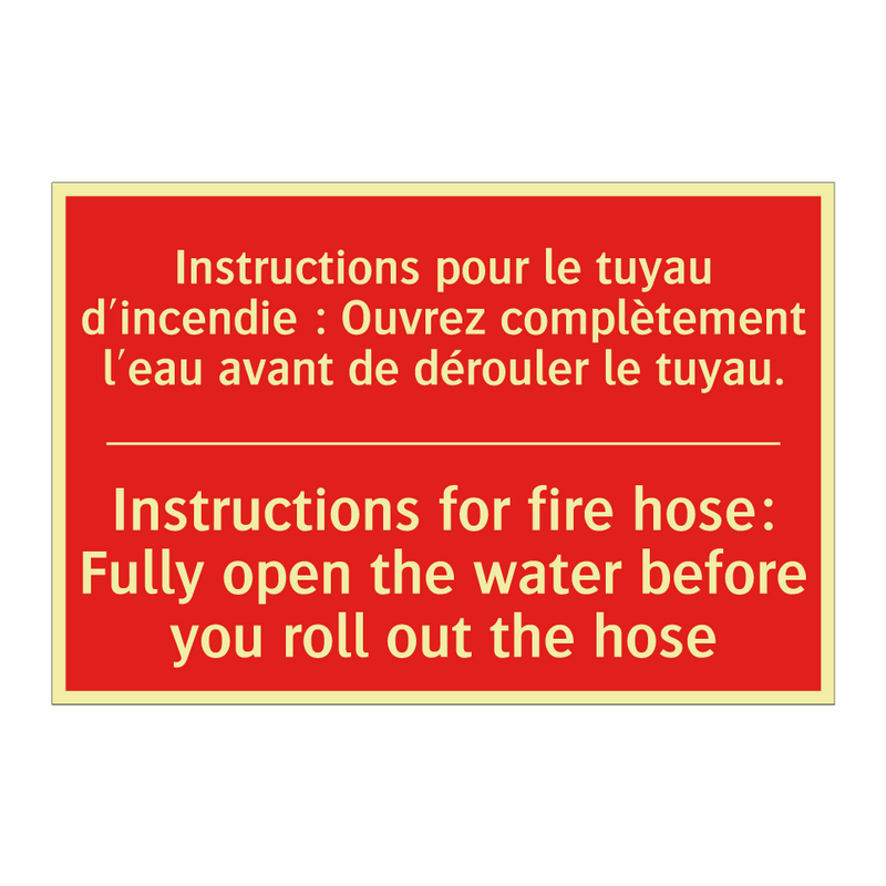 Instructions pour le tuyau d'incendie /.../ - Instructions for fire hose: Fully /.../