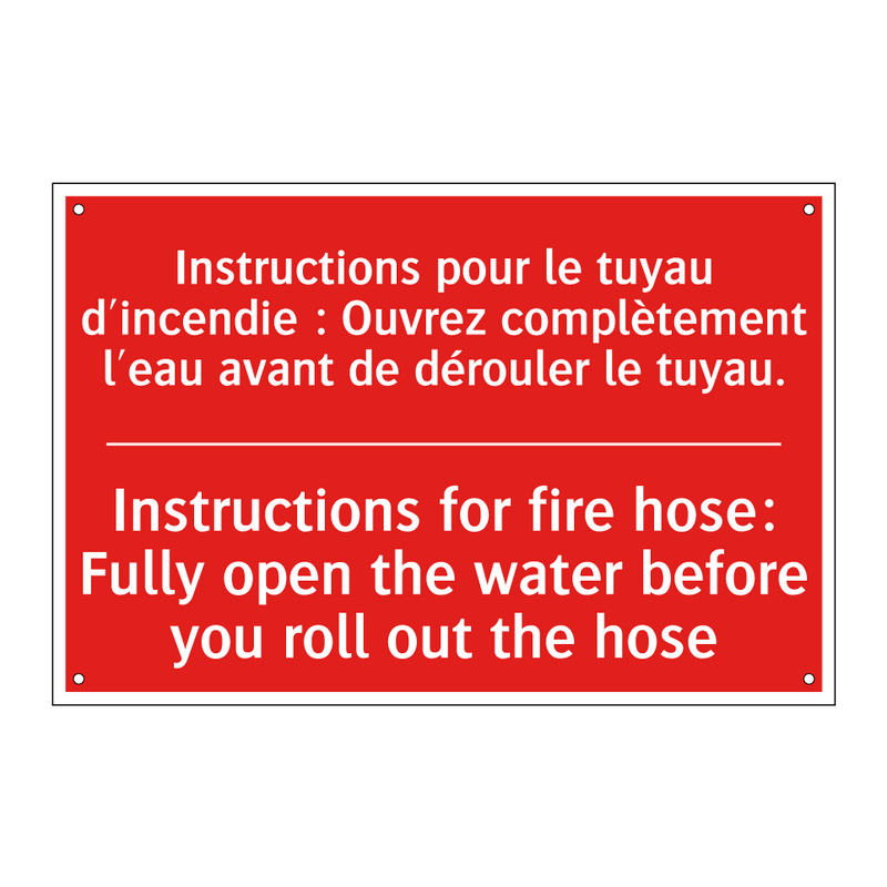 Instructions pour le tuyau d'incendie /.../ - Instructions for fire hose: Fully /.../