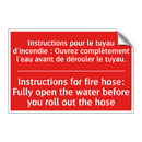 Instructions pour le tuyau d'incendie /.../ - Instructions for fire hose: Fully /.../