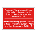 Système d'alerte interne En cas /.../ - Internal warning system In case /.../